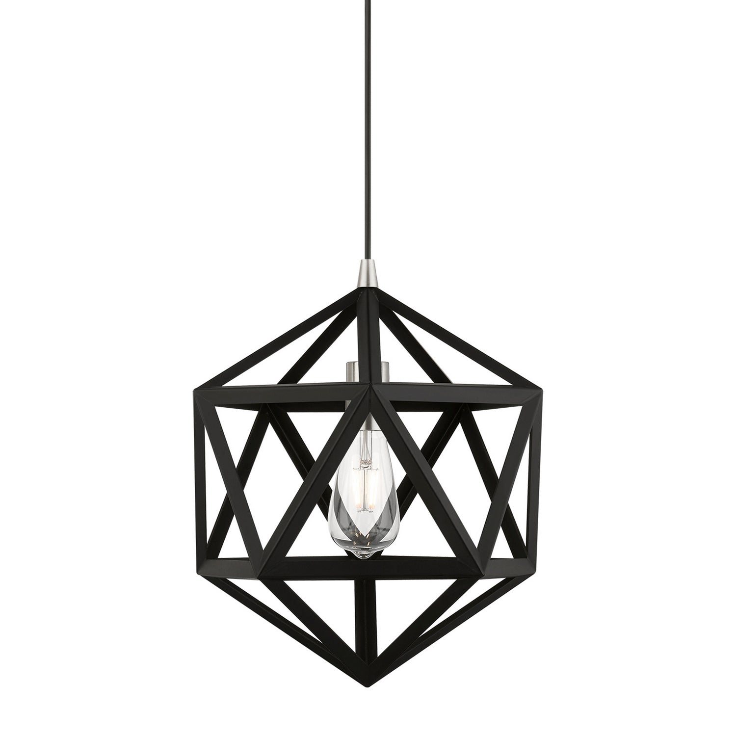 Livex Lighting - 41328-04 - One Light Pendant - Ashland - Black w/Brushed Nickel