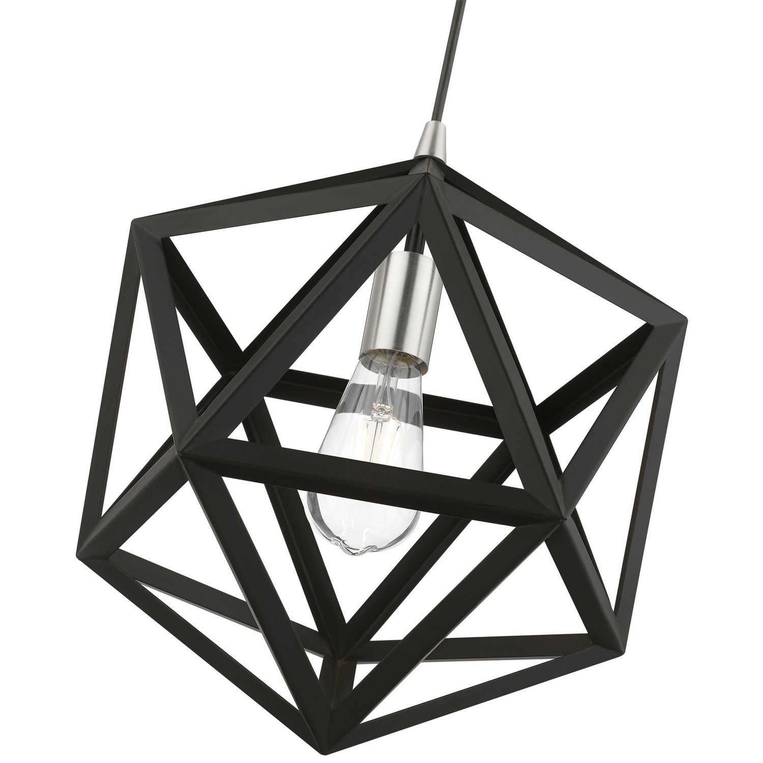 Livex Lighting - 41328-04 - One Light Pendant - Ashland - Black w/Brushed Nickel