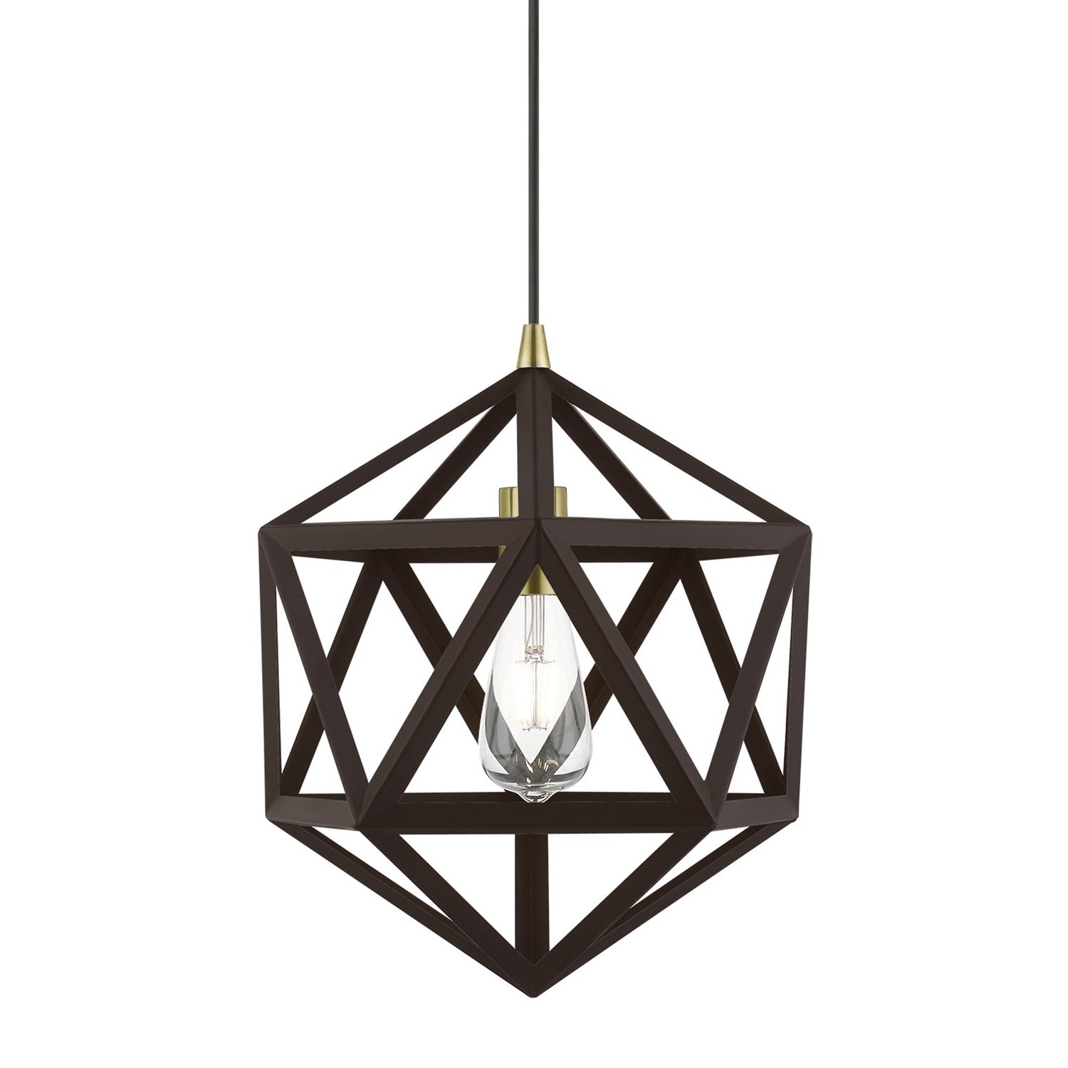 Livex Lighting - 41328-07 - One Light Pendant - Ashland - Bronze w/Antique Brass
