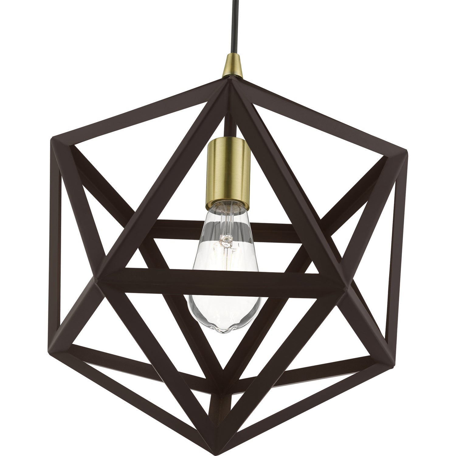 Livex Lighting - 41328-07 - One Light Pendant - Ashland - Bronze w/Antique Brass