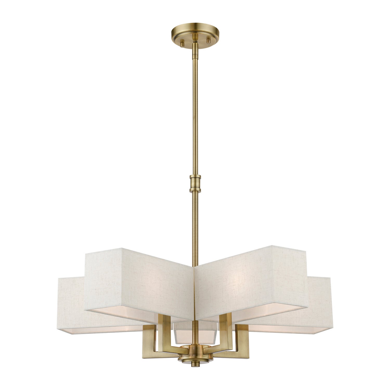 Livex Lighting - 42665-01 - Five Light Chandelier - Rubix - Antique Brass