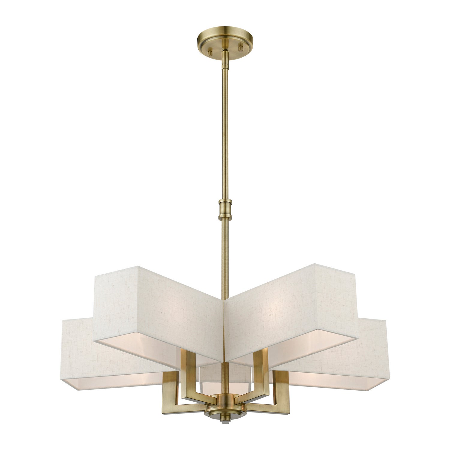 Livex Lighting - 42665-01 - Five Light Chandelier - Rubix - Antique Brass