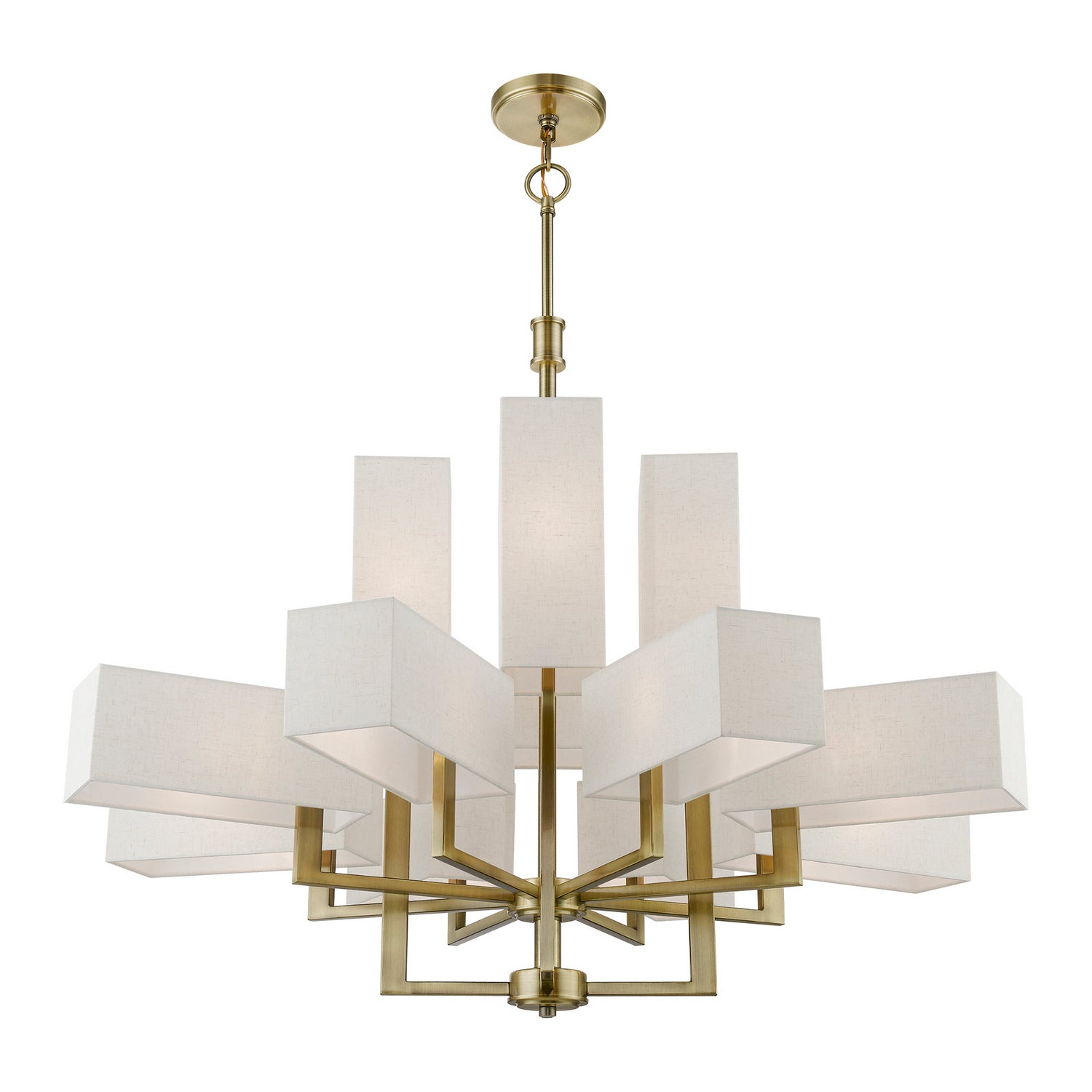 Livex Lighting - 42669-01 - 12 Light Foyer Chandelier - Rubix - Antique Brass