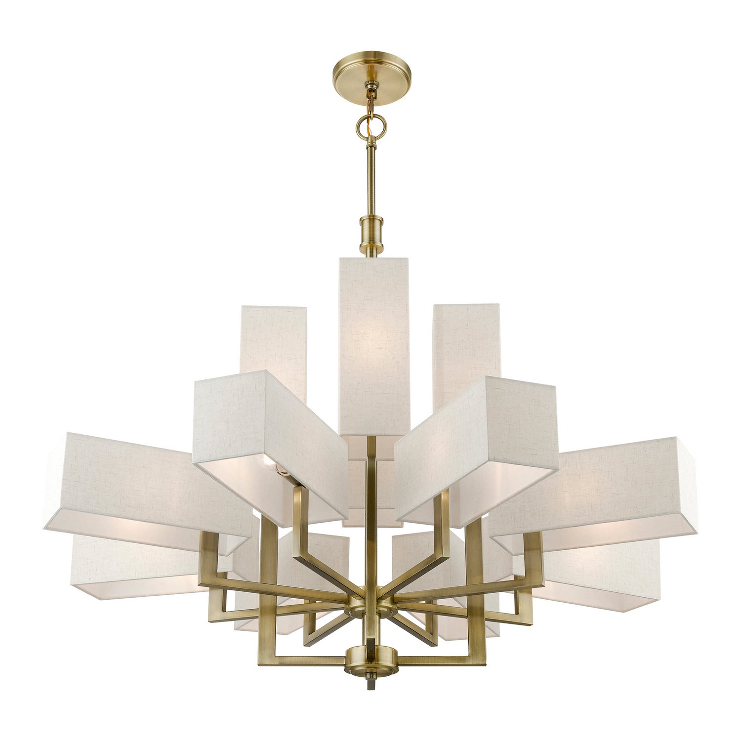 Livex Lighting - 42669-01 - 12 Light Foyer Chandelier - Rubix - Antique Brass