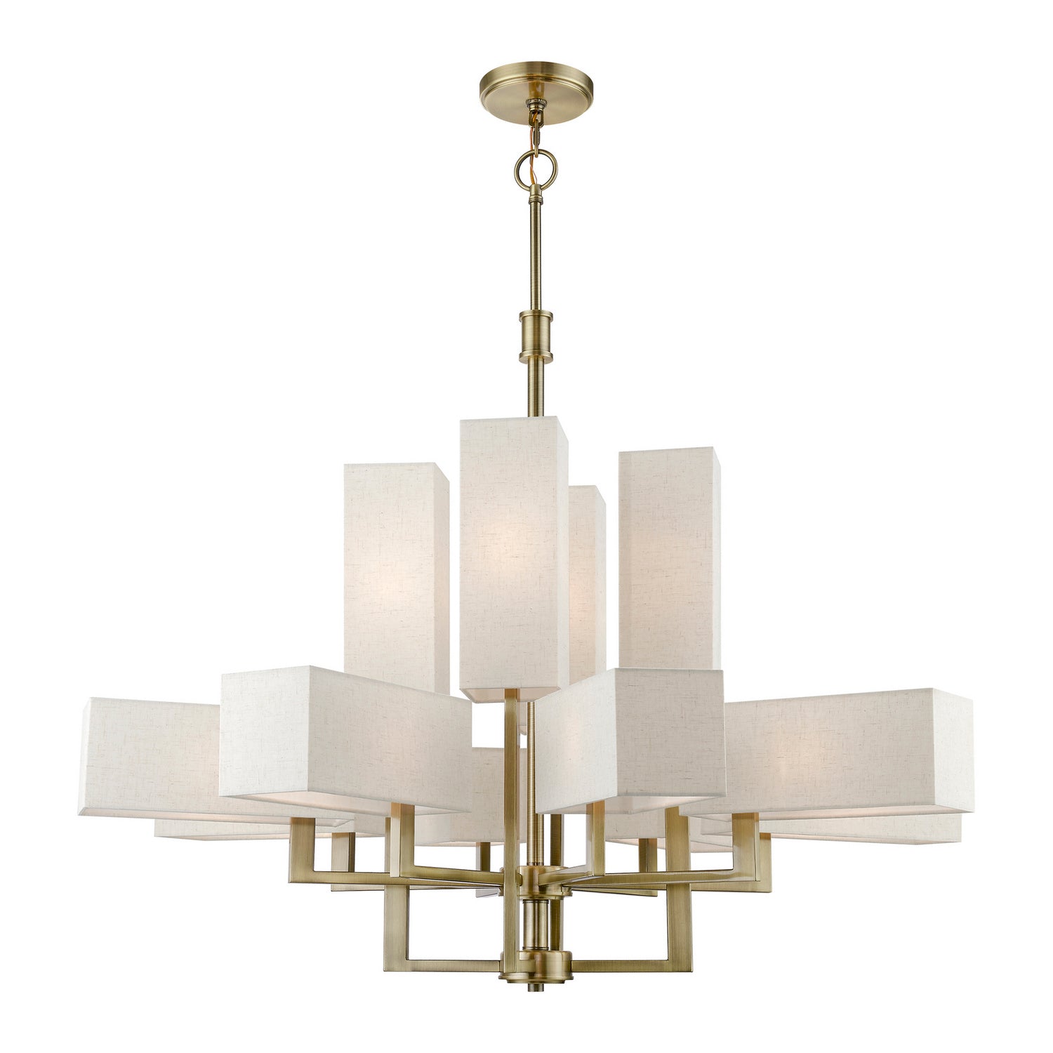Livex Lighting - 42669-01 - 12 Light Foyer Chandelier - Rubix - Antique Brass