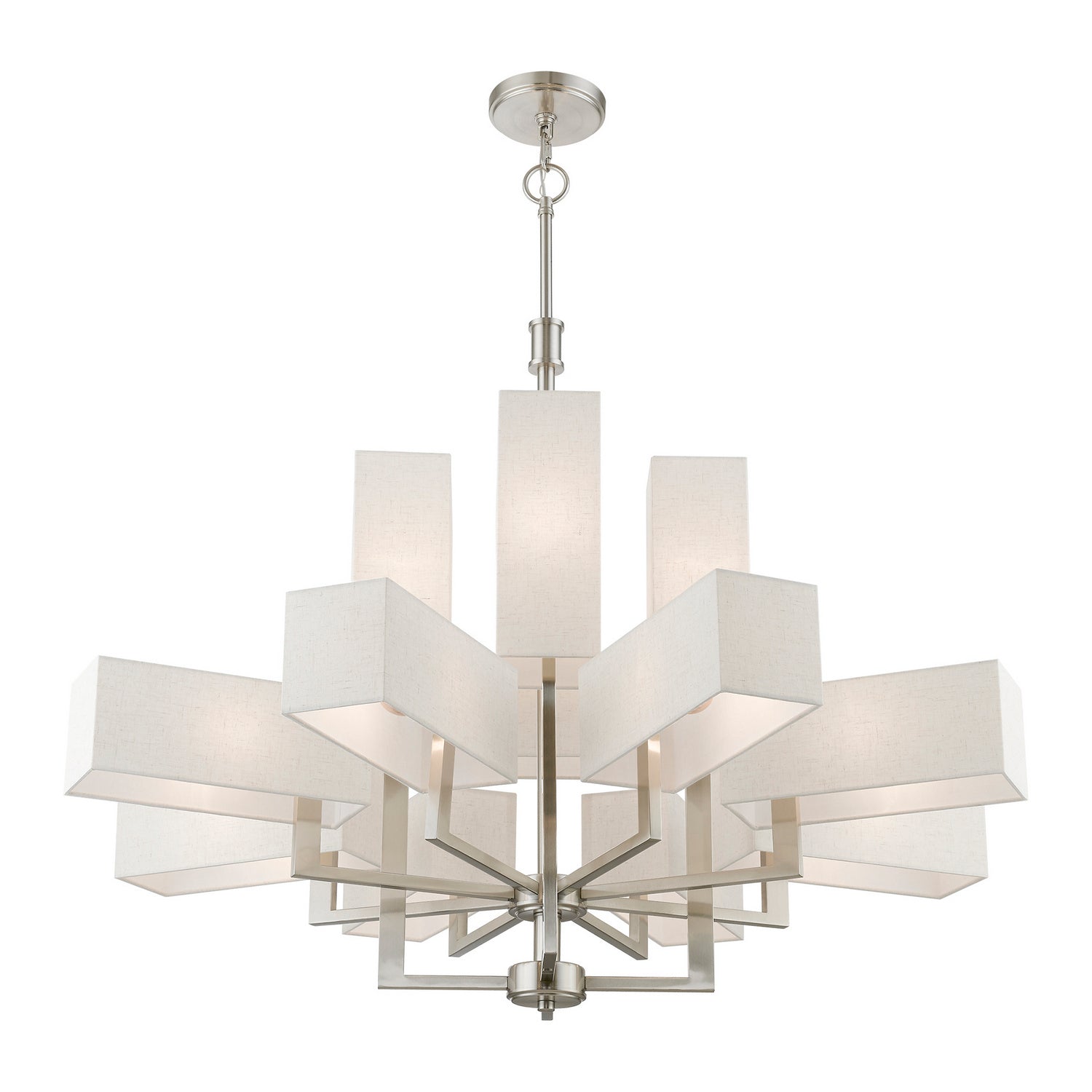 Livex Lighting - 42669-91 - 12 Light Foyer Chandelier - Rubix - Brushed Nickel