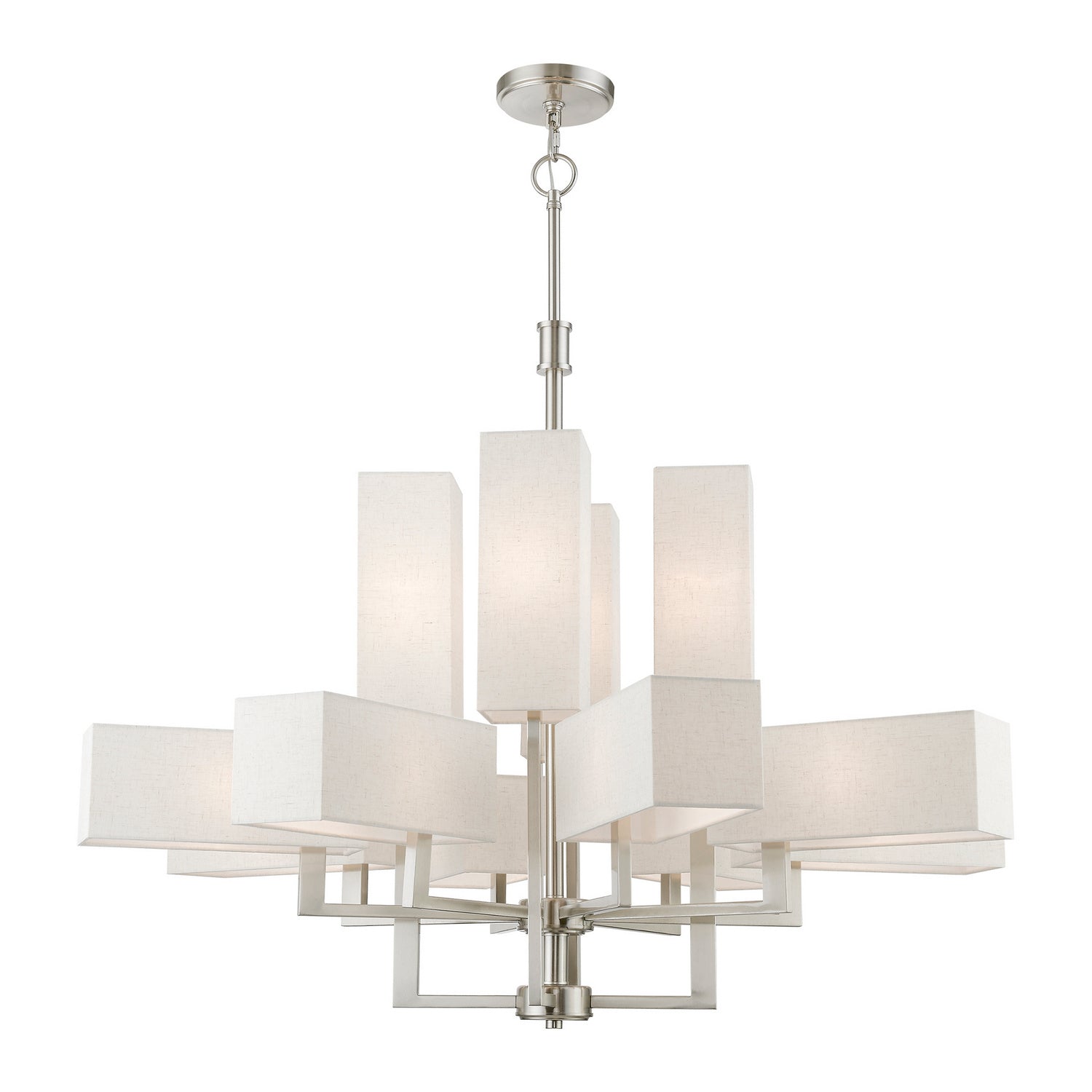 Livex Lighting - 42669-91 - 12 Light Foyer Chandelier - Rubix - Brushed Nickel