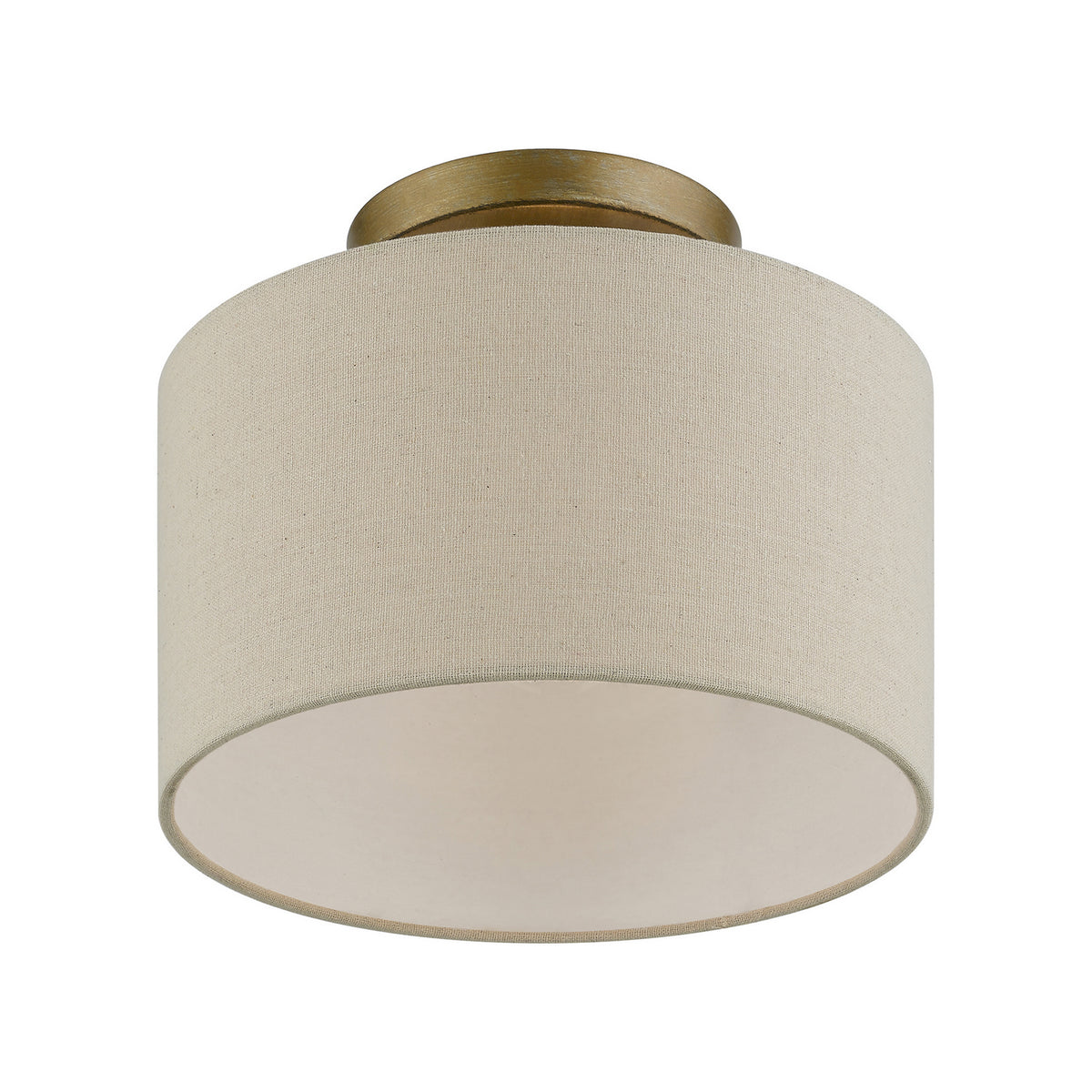 Livex Lighting - 45422-48 - One Light Semi-Flush Mount - Burnett - Antique Gold Leaf
