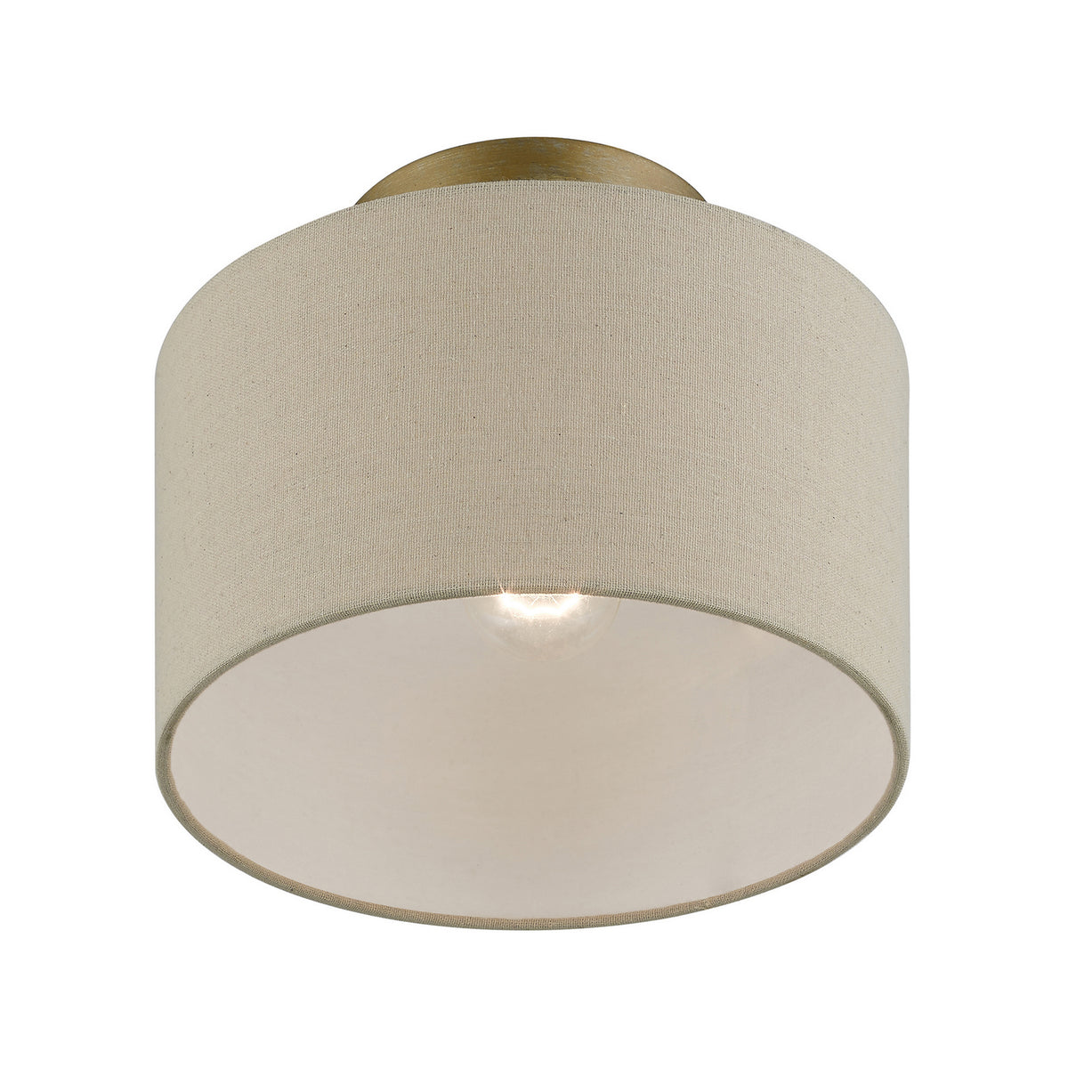 Livex Lighting - 45422-48 - One Light Semi-Flush Mount - Burnett - Antique Gold Leaf