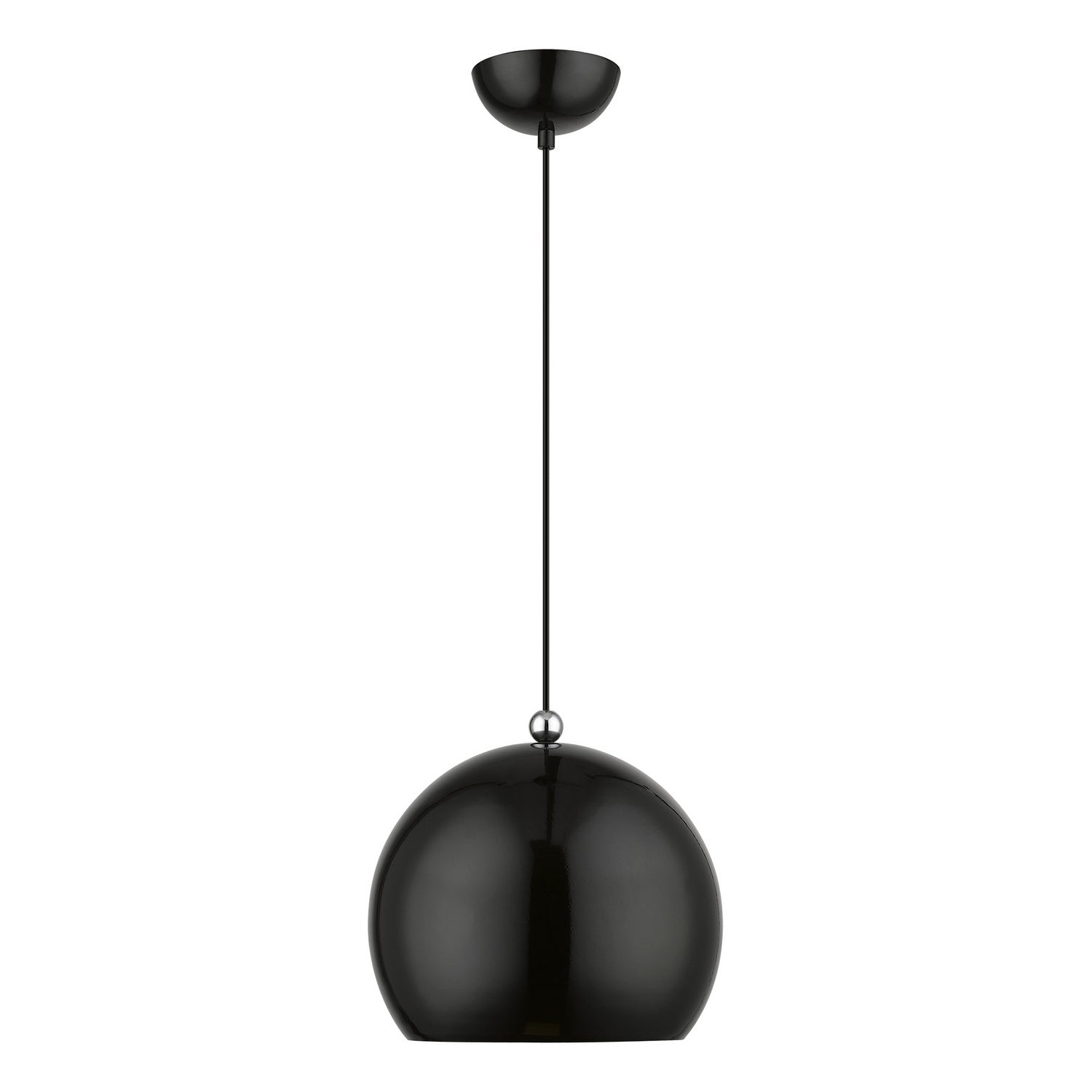 Livex Lighting - 45482-68 - One Light Pendant - Stockton - Shiny Black w/Polished Chrome