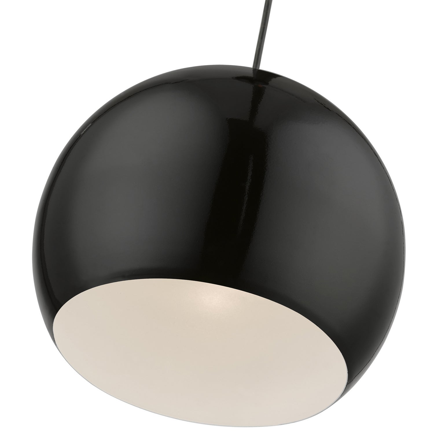 Livex Lighting - 45482-68 - One Light Pendant - Stockton - Shiny Black w/Polished Chrome