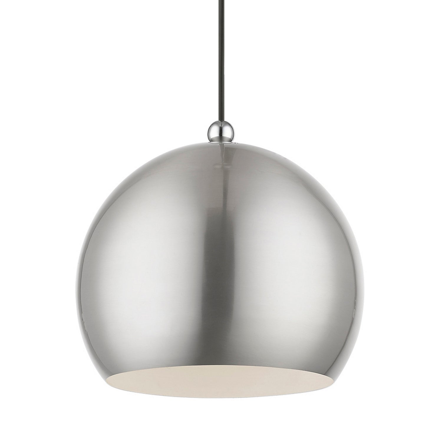 Livex Lighting - 45482-91 - One Light Pendant - Stockton - Brushed Nickel w/Polished Chrome