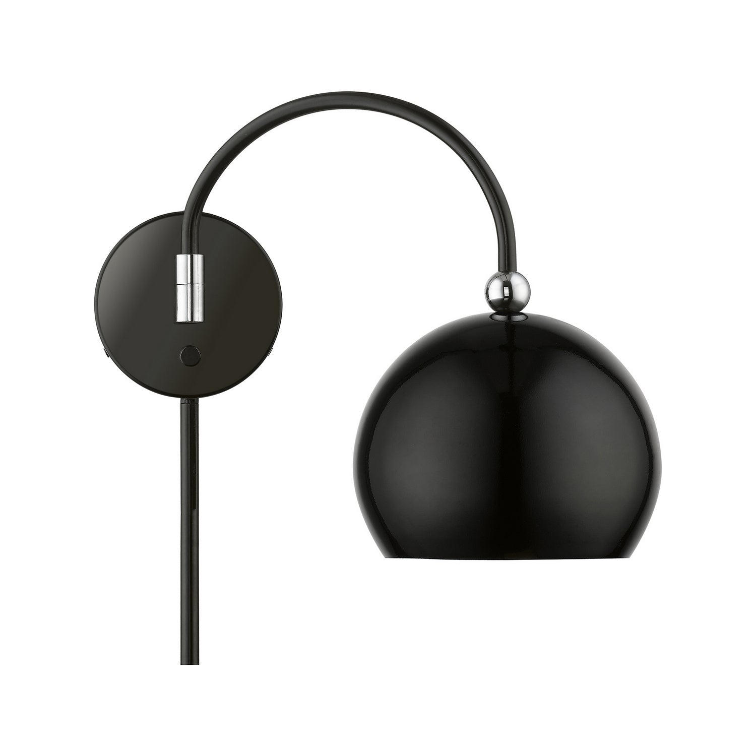 Livex Lighting - 45489-68 - One Light Swing Arm Wall Lamp - Stockton - Shiny Black w/Polished Chrome