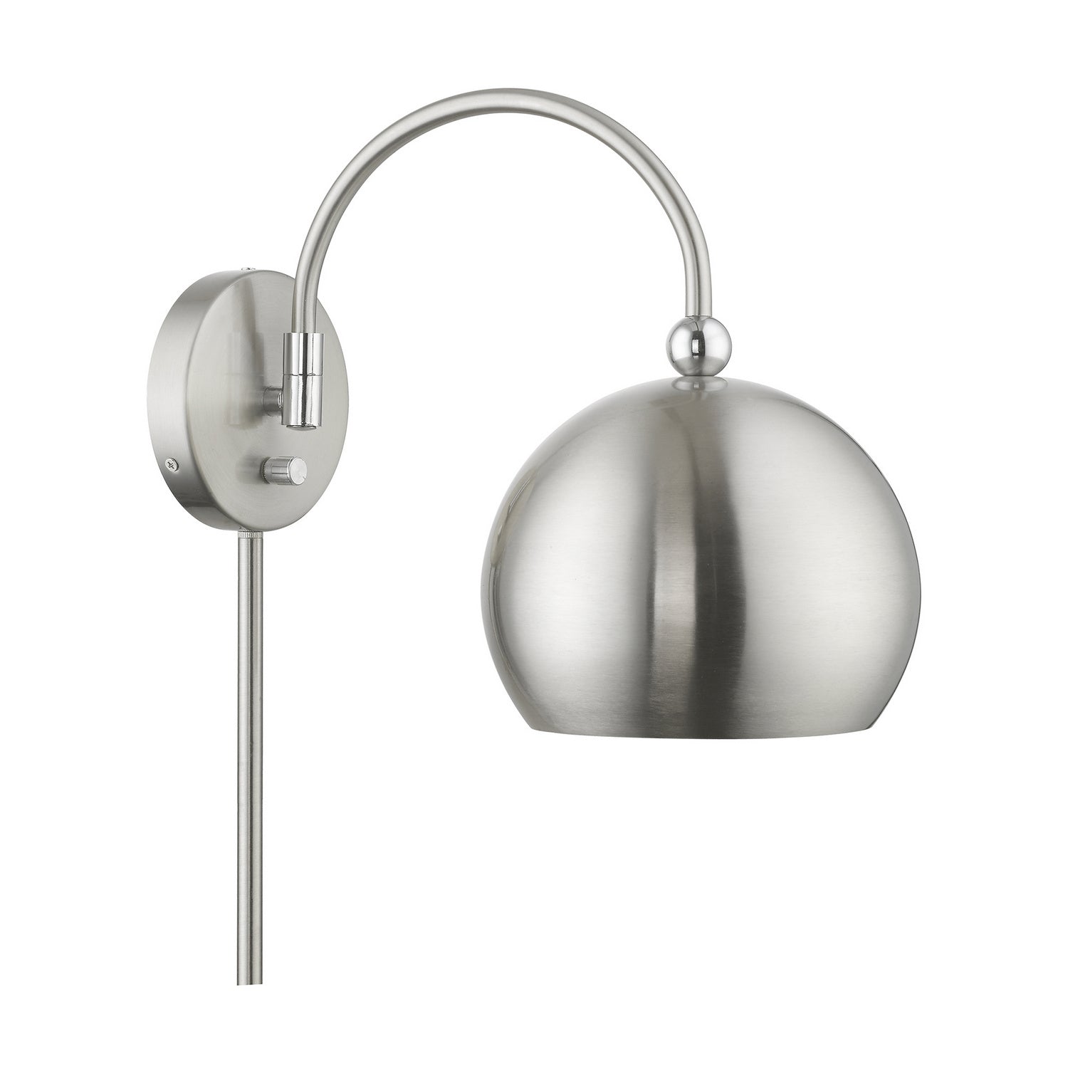 Livex Lighting - 45489-91 - One Light Swing Arm Wall Lamp - Stockton - Brushed Nickel w/Polished Chrome