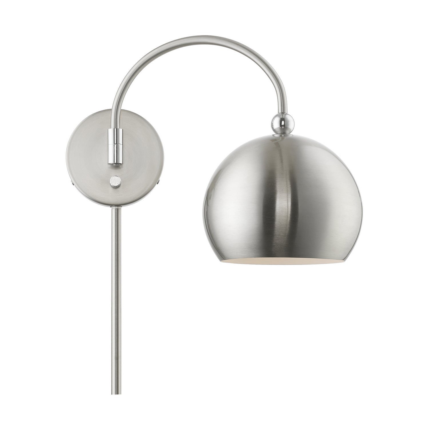 Livex Lighting - 45489-91 - One Light Swing Arm Wall Lamp - Stockton - Brushed Nickel w/Polished Chrome