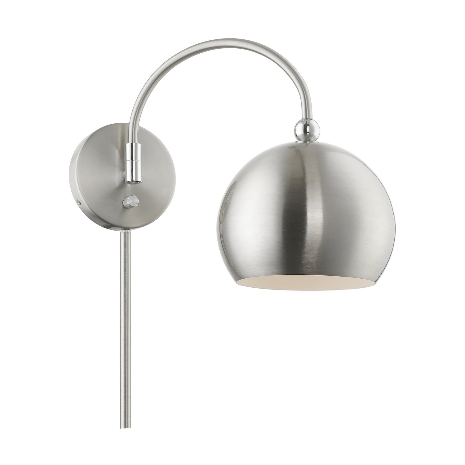 Livex Lighting - 45489-91 - One Light Swing Arm Wall Lamp - Stockton - Brushed Nickel w/Polished Chrome