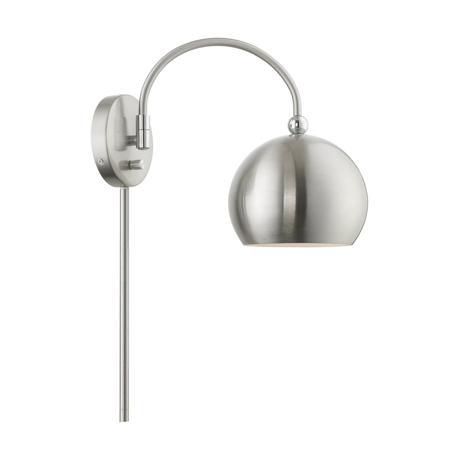 Livex Lighting - 45489-91 - One Light Swing Arm Wall Lamp - Stockton - Brushed Nickel w/Polished Chrome