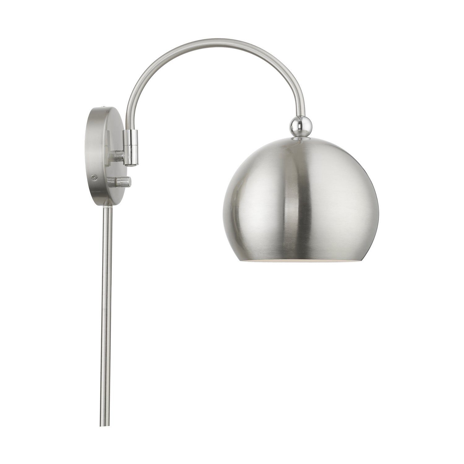 Livex Lighting - 45489-91 - One Light Swing Arm Wall Lamp - Stockton - Brushed Nickel w/Polished Chrome