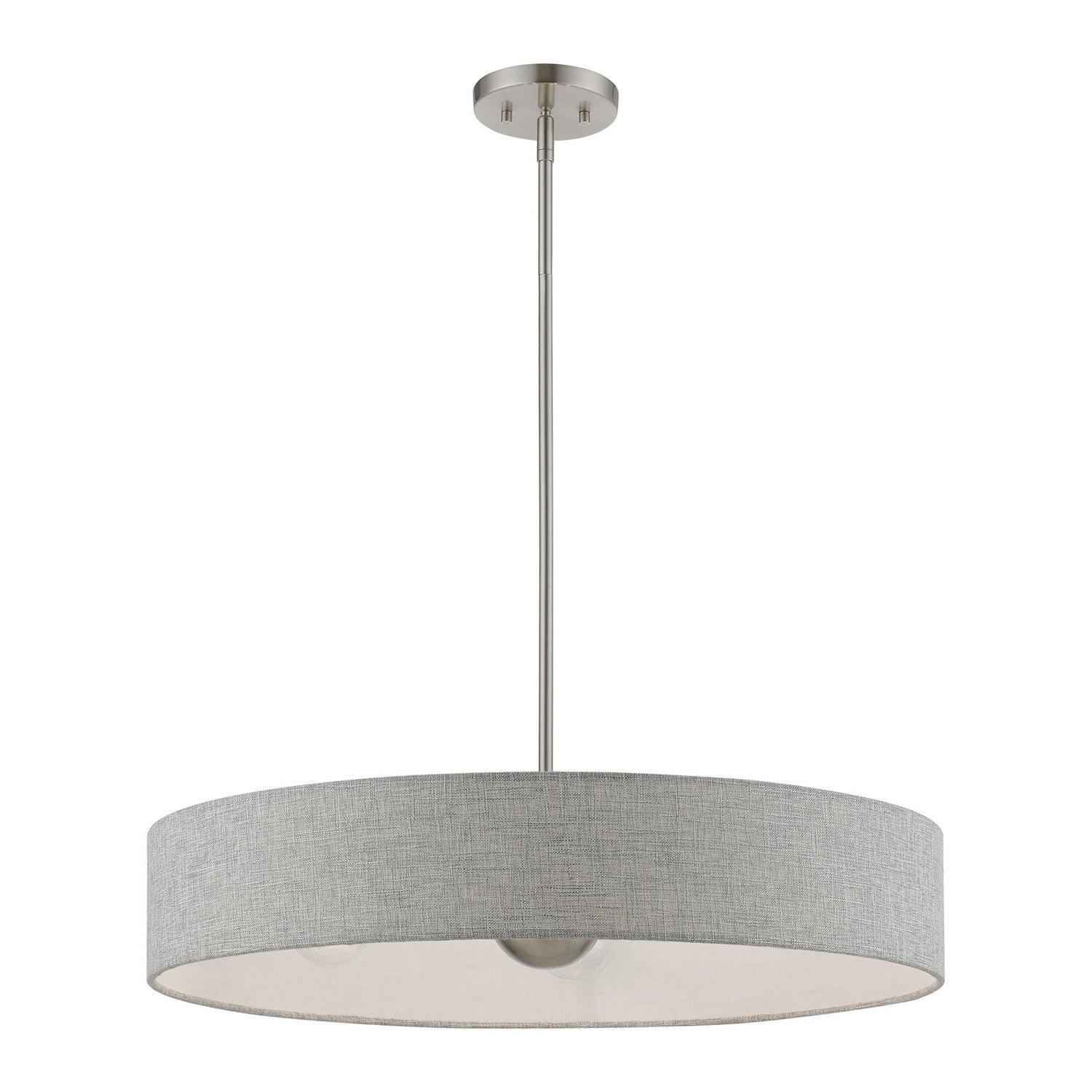 Livex Lighting - 46145-91 - Five Light Pendant - Elmhurst - Brushed Nickel w/Shiny White