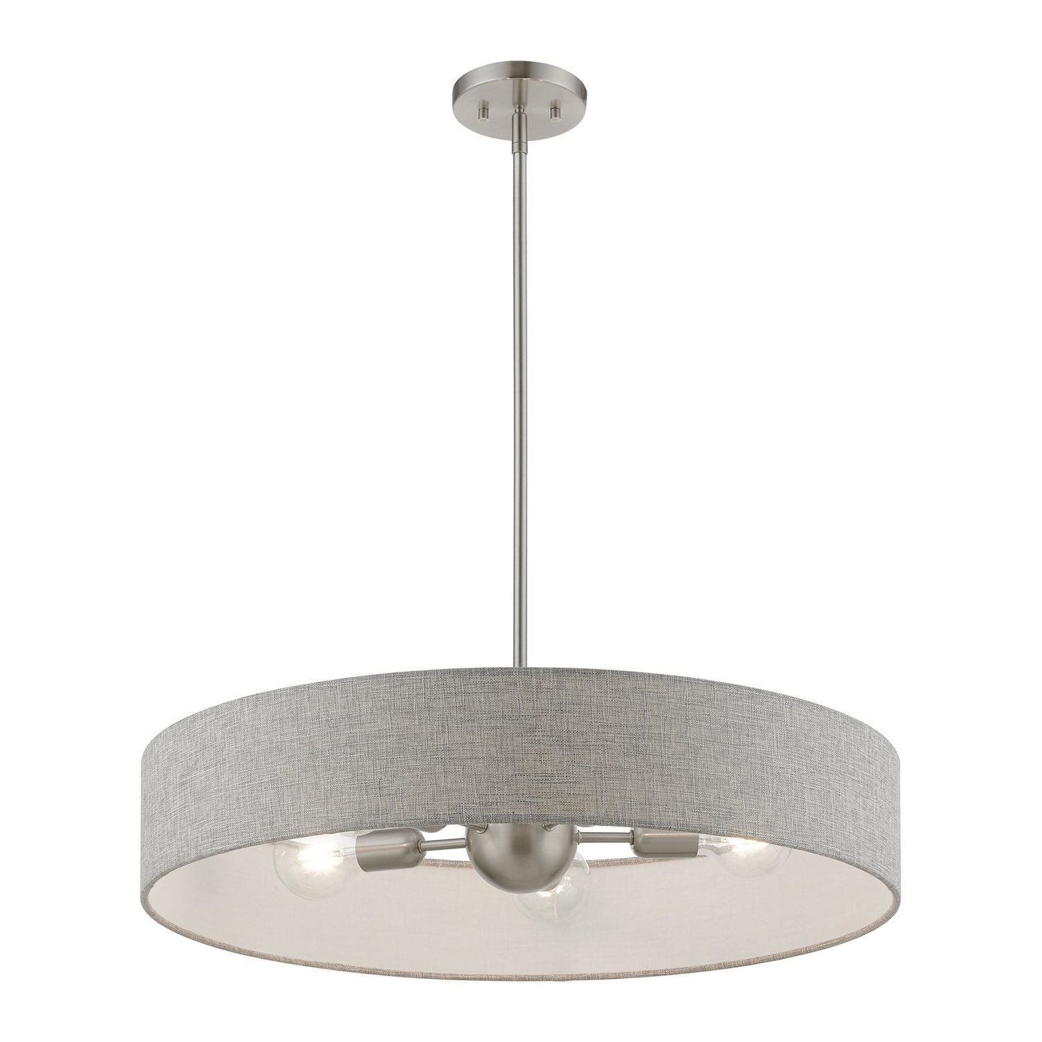 Livex Lighting - 46145-91 - Five Light Pendant - Elmhurst - Brushed Nickel w/Shiny White