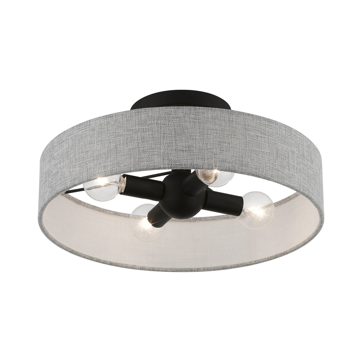 Livex Lighting - 46147-04 - Four Light Semi-Flush Mount - Elmhurst - Black