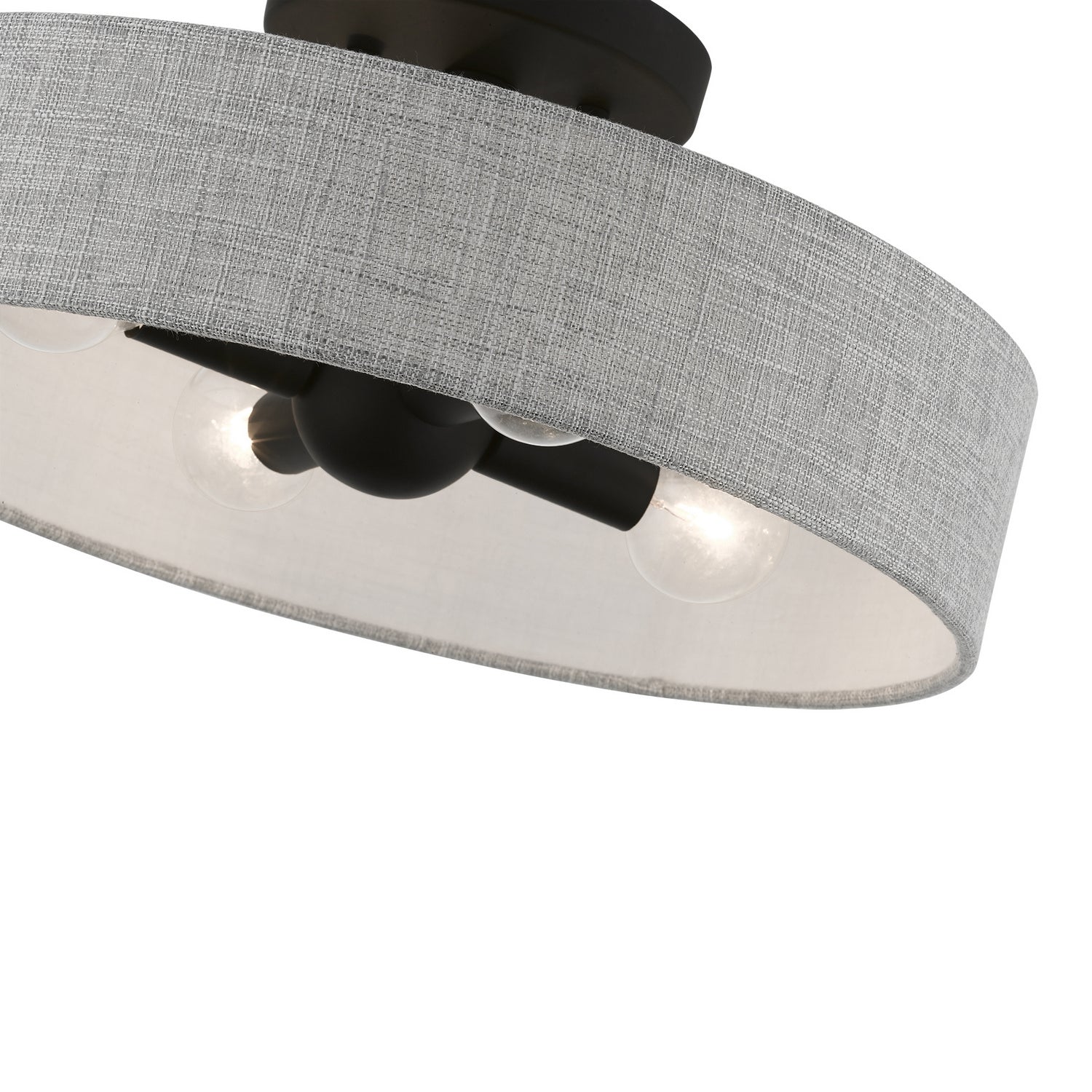 Livex Lighting - 46147-04 - Four Light Semi-Flush Mount - Elmhurst - Black