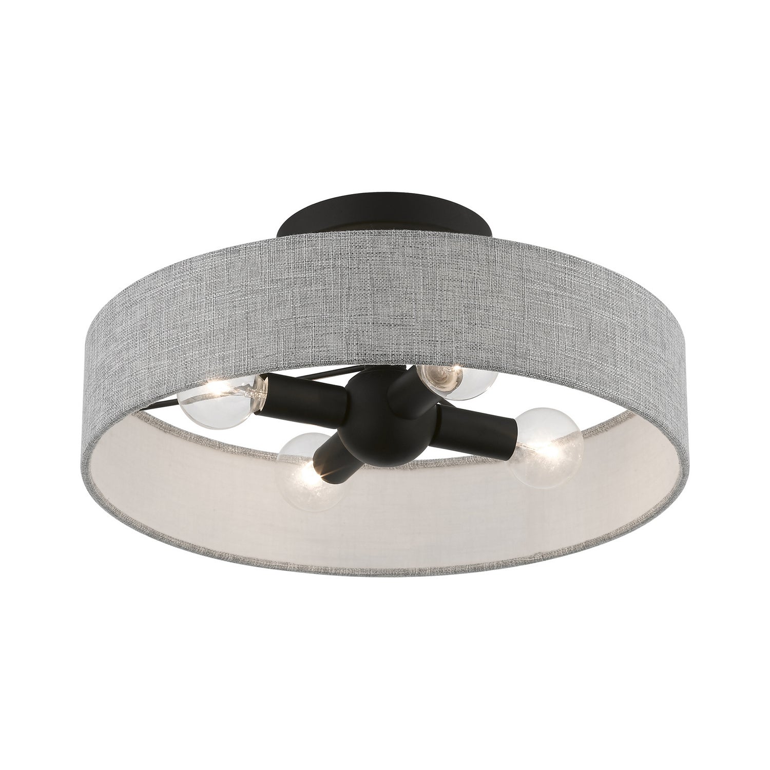 Livex Lighting - 46147-04 - Four Light Semi-Flush Mount - Elmhurst - Black