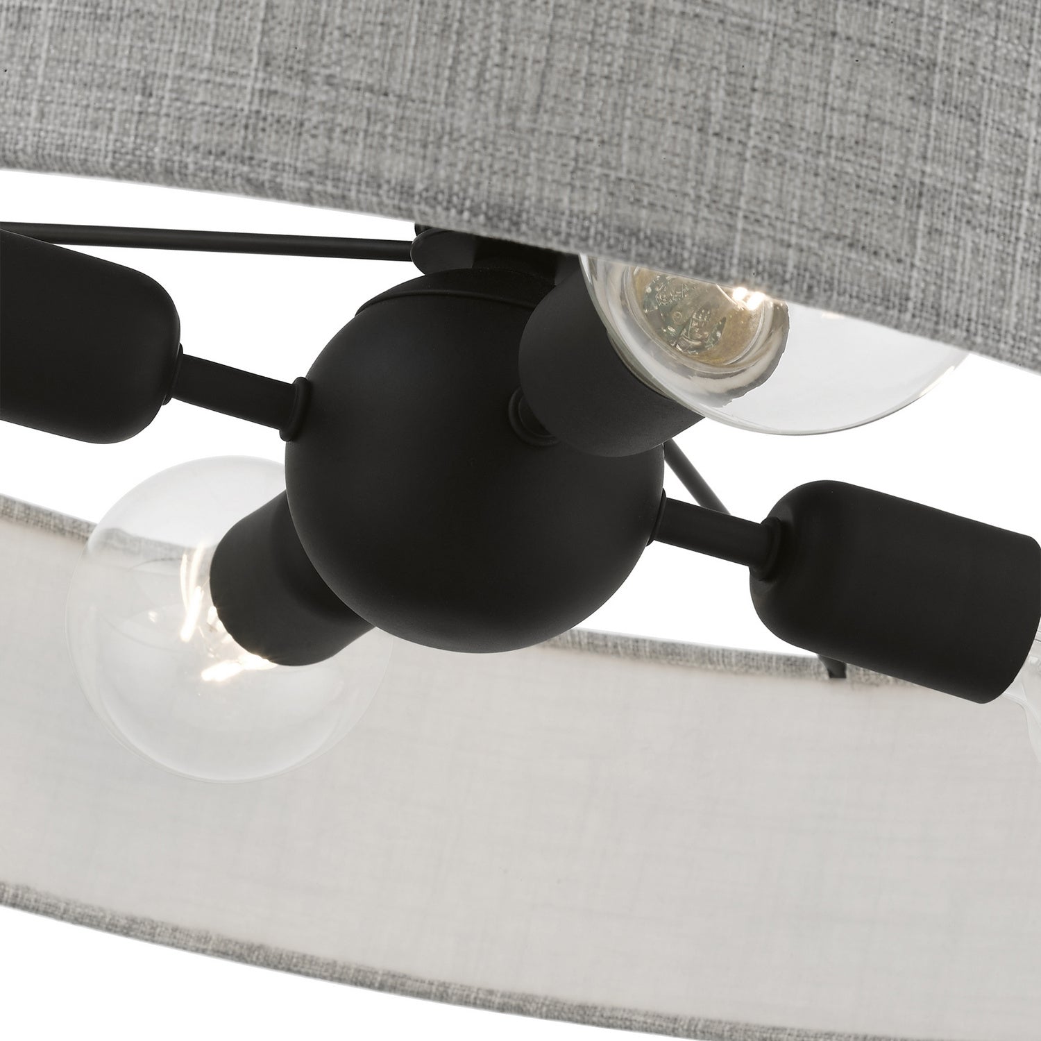 Livex Lighting - 46148-04 - Four Light Semi-Flush Mount - Elmhurst - Black