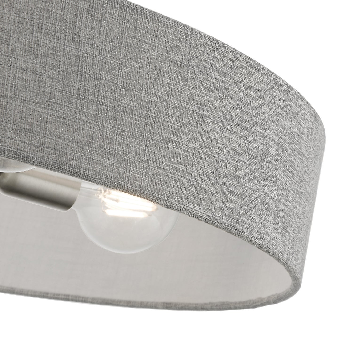 Livex Lighting - 46148-91 - Four Light Semi-Flush Mount - Elmhurst - Brushed Nickel w/Shiny White