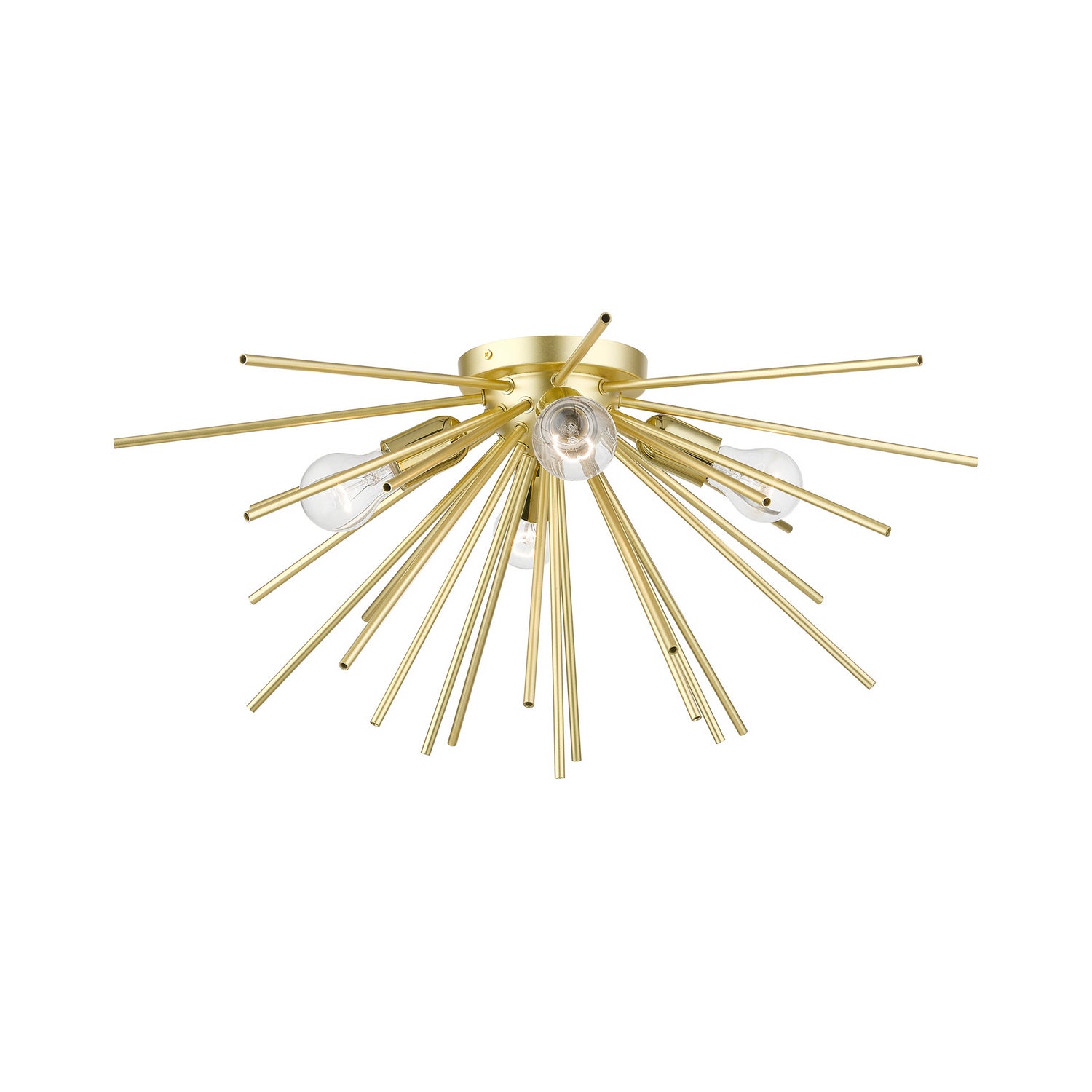 Livex Lighting - 46170-33 - Four Light Flush Mount - Tribeca - Soft Gold w/Polished Brass