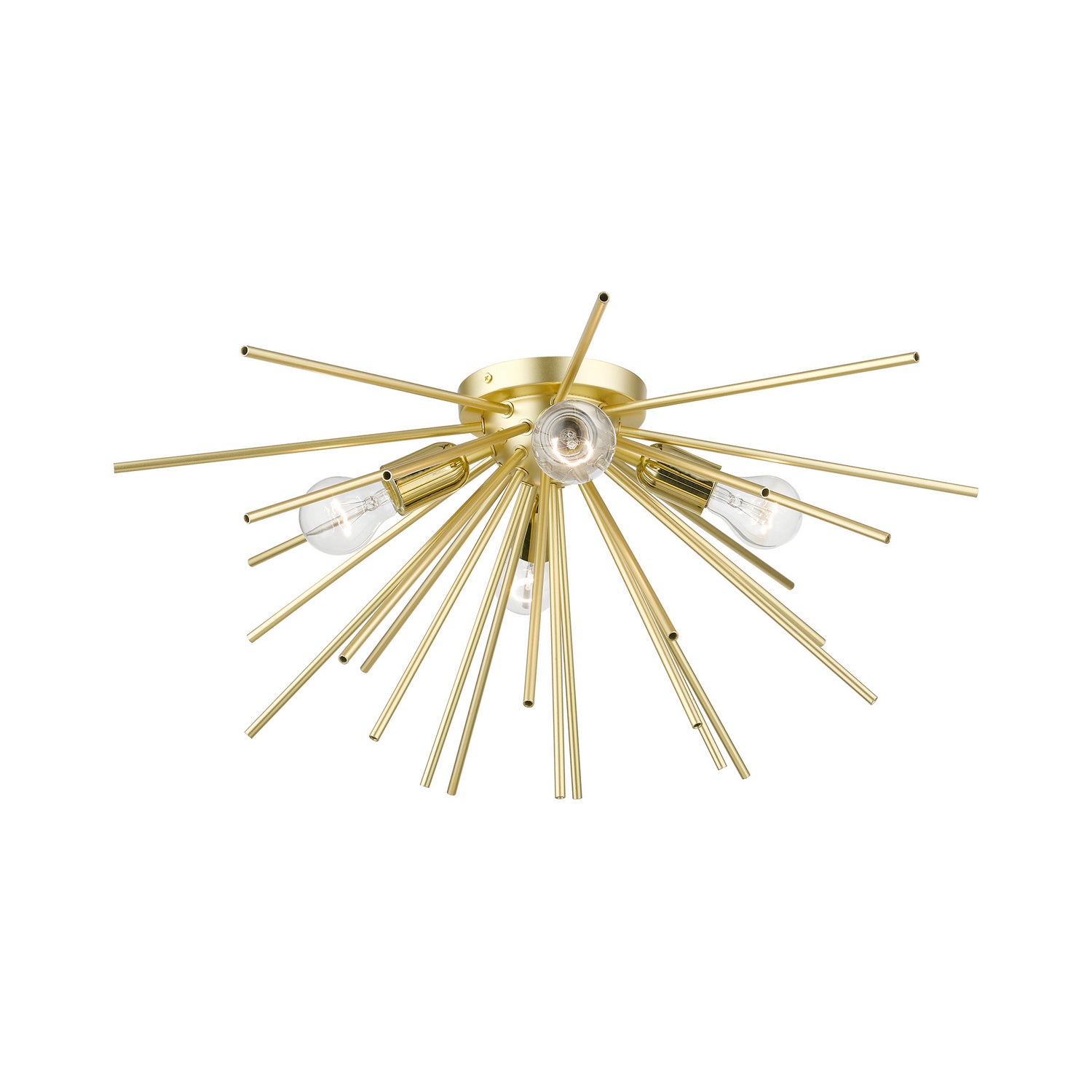Livex Lighting - 46170-33 - Four Light Flush Mount - Tribeca - Soft Gold w/Polished Brass