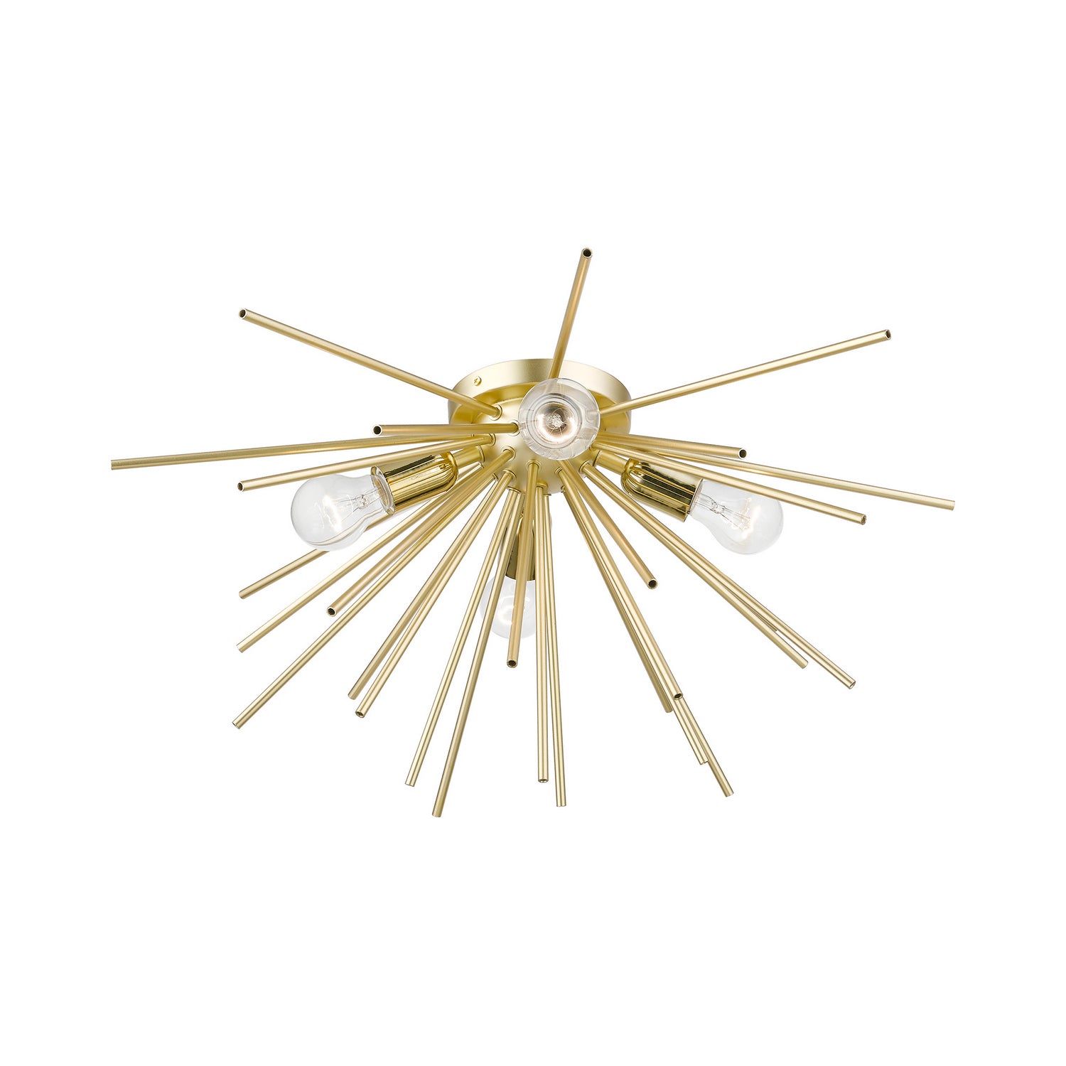 Livex Lighting - 46170-33 - Four Light Flush Mount - Tribeca - Soft Gold w/Polished Brass