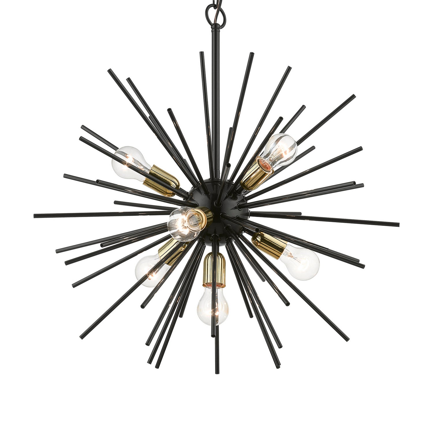 Livex Lighting - 46175-68 - Seven Light Chandelier - Tribeca - Shiny Black w/Polished Brass