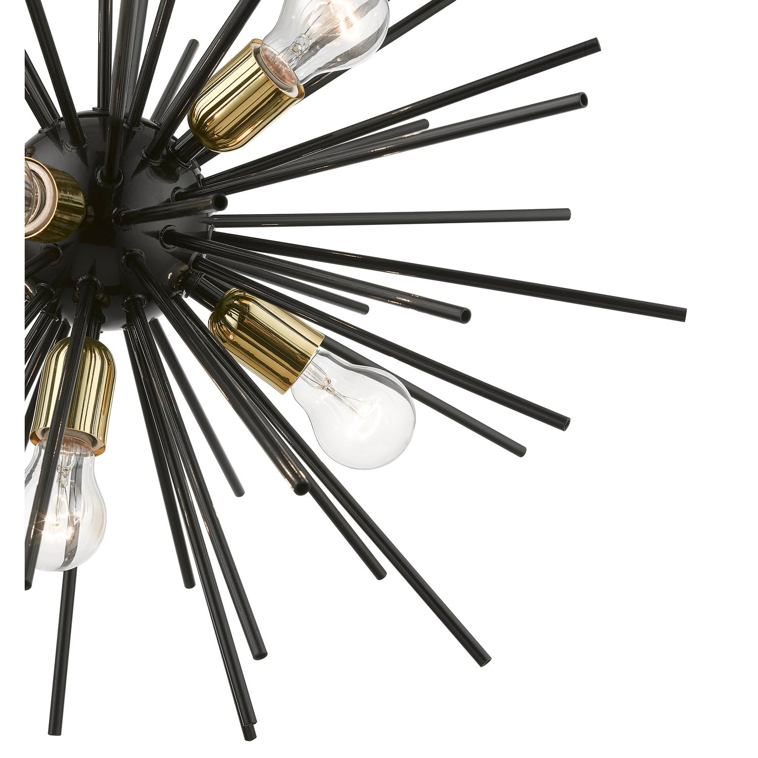 Livex Lighting - 46175-68 - Seven Light Chandelier - Tribeca - Shiny Black w/Polished Brass