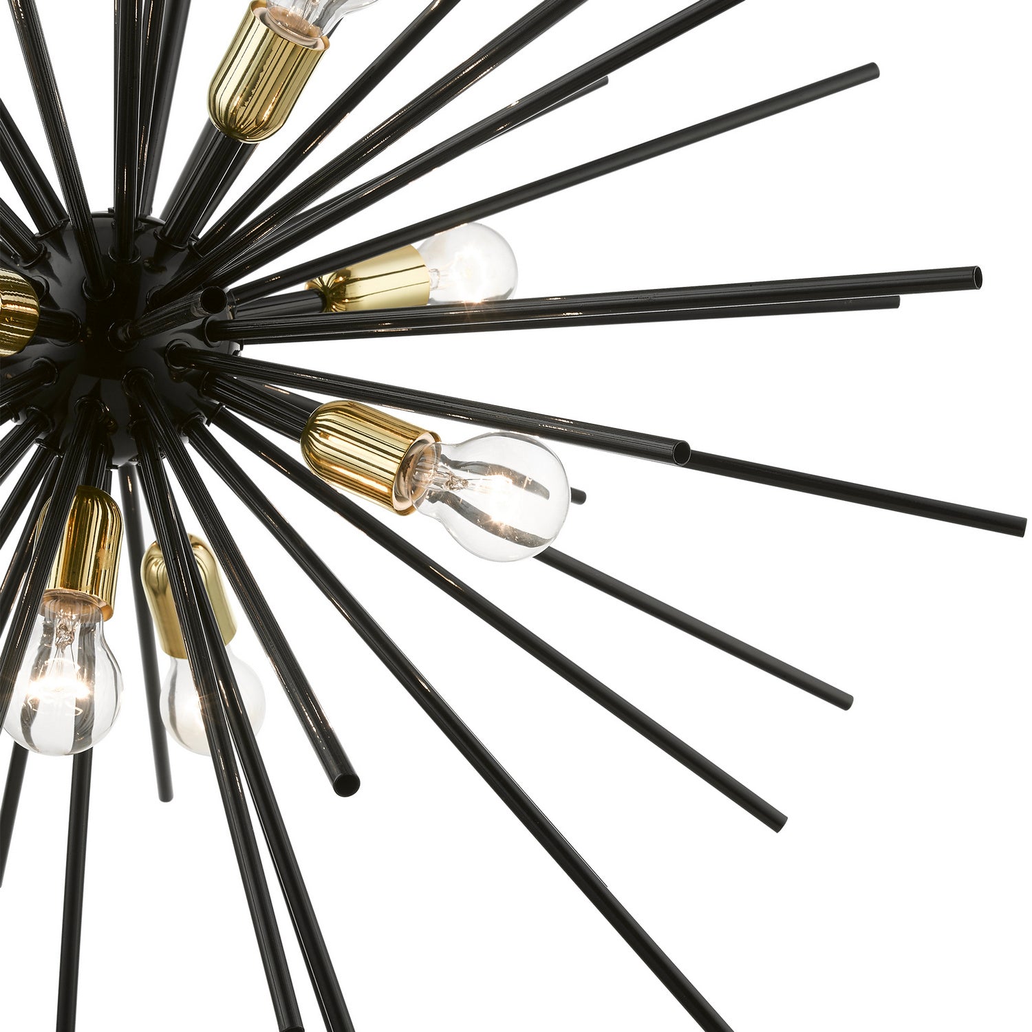 Livex Lighting - 46176-68 - Nine Light Foyer Chandelier - Tribeca - Shiny Black w/Polished Brass