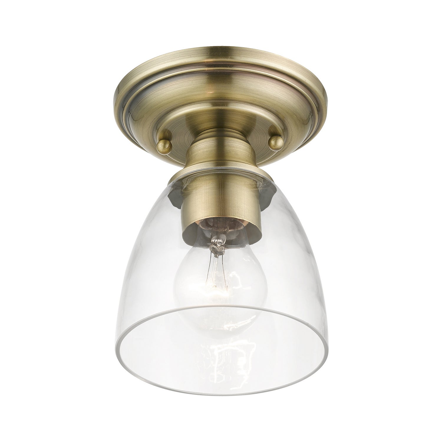 Livex Lighting - 46331-01 - One Light Semi-Flush Mount - Montgomery - Antique Brass