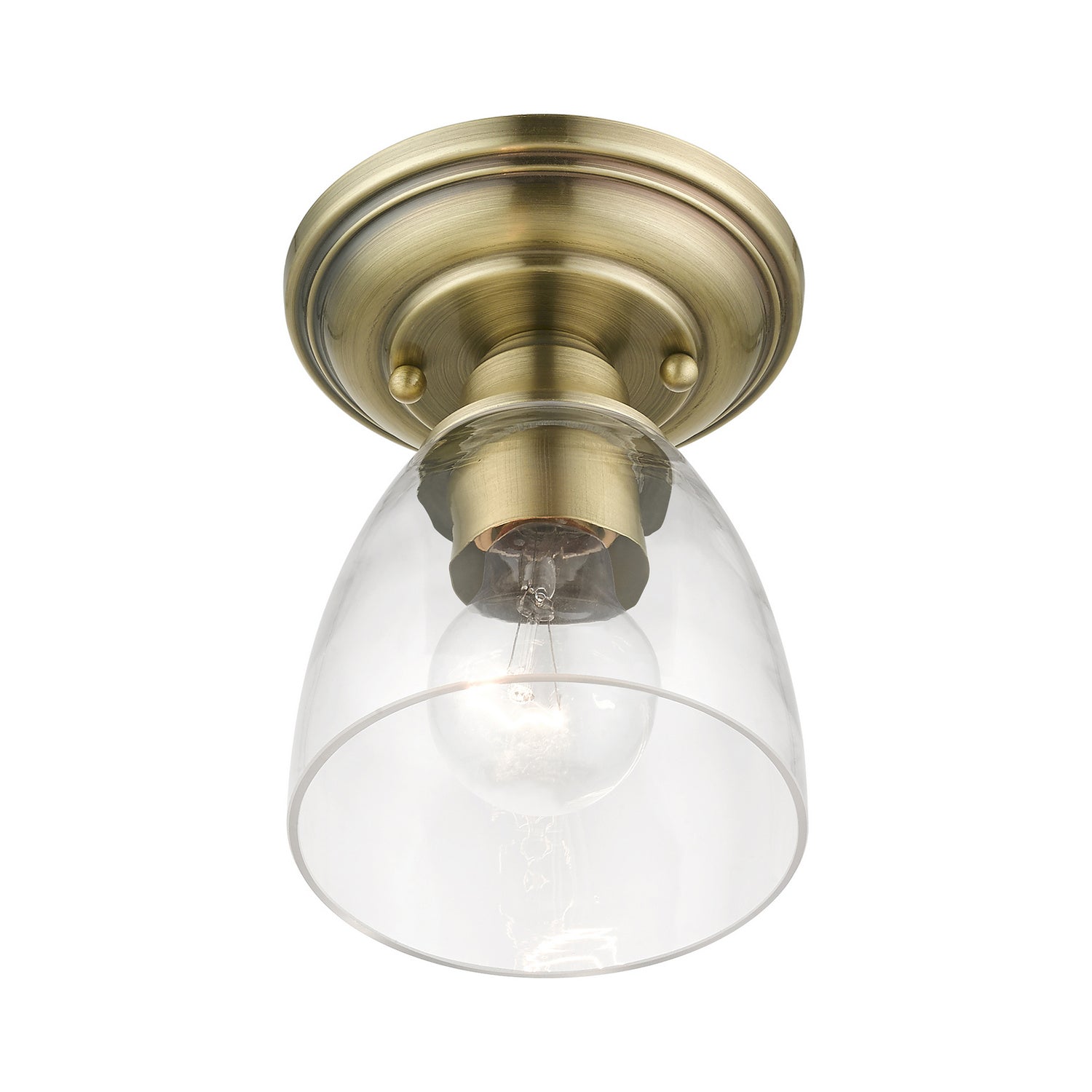 Livex Lighting - 46331-01 - One Light Semi-Flush Mount - Montgomery - Antique Brass