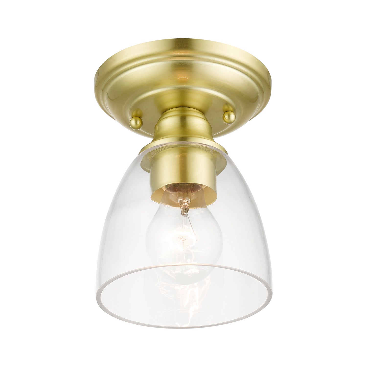 Livex Lighting - 46331-12 - One Light Semi-Flush Mount - Montgomery - Satin Brass