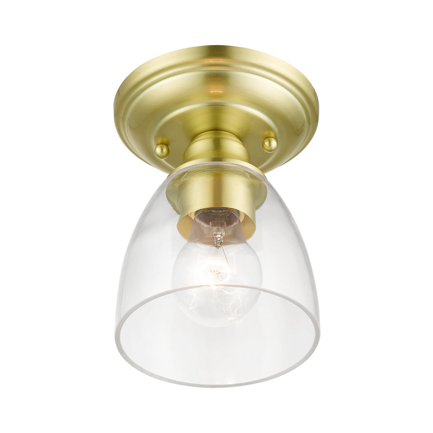 Livex Lighting - 46331-12 - One Light Semi-Flush Mount - Montgomery - Satin Brass