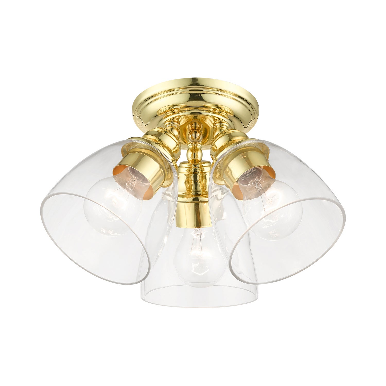 Livex Lighting - 46339-02 - Three Light Semi-Flush Mount - Montgomery - Polished Brass