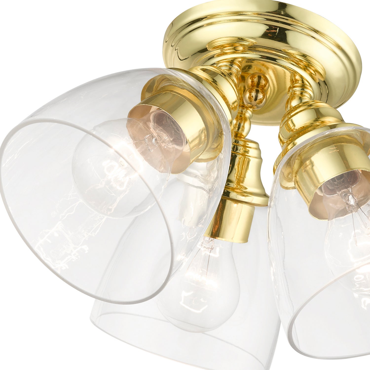 Livex Lighting - 46339-02 - Three Light Semi-Flush Mount - Montgomery - Polished Brass