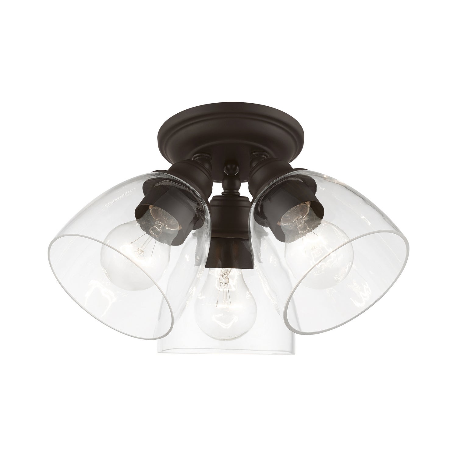 Livex Lighting - 46339-07 - Three Light Semi-Flush Mount - Montgomery - Bronze