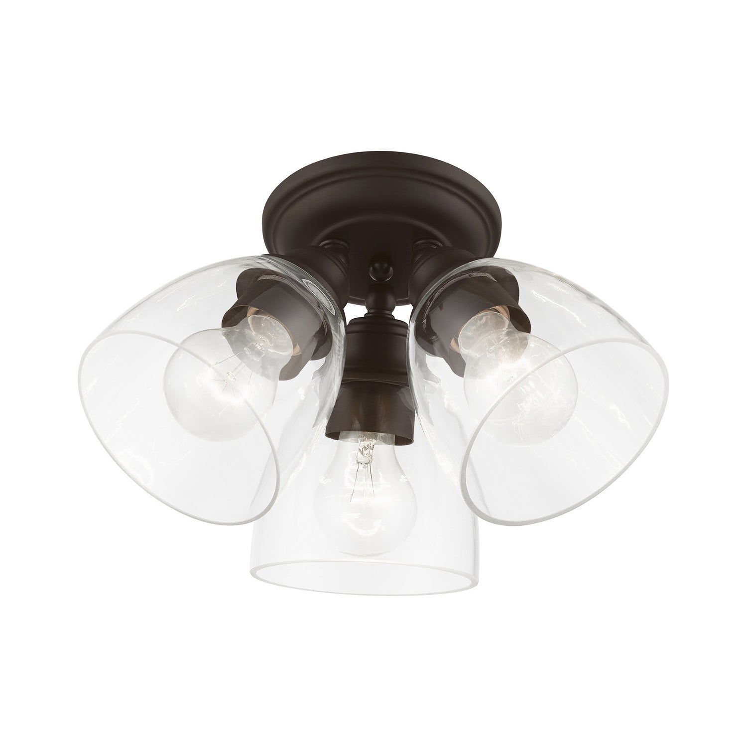 Livex Lighting - 46339-07 - Three Light Semi-Flush Mount - Montgomery - Bronze