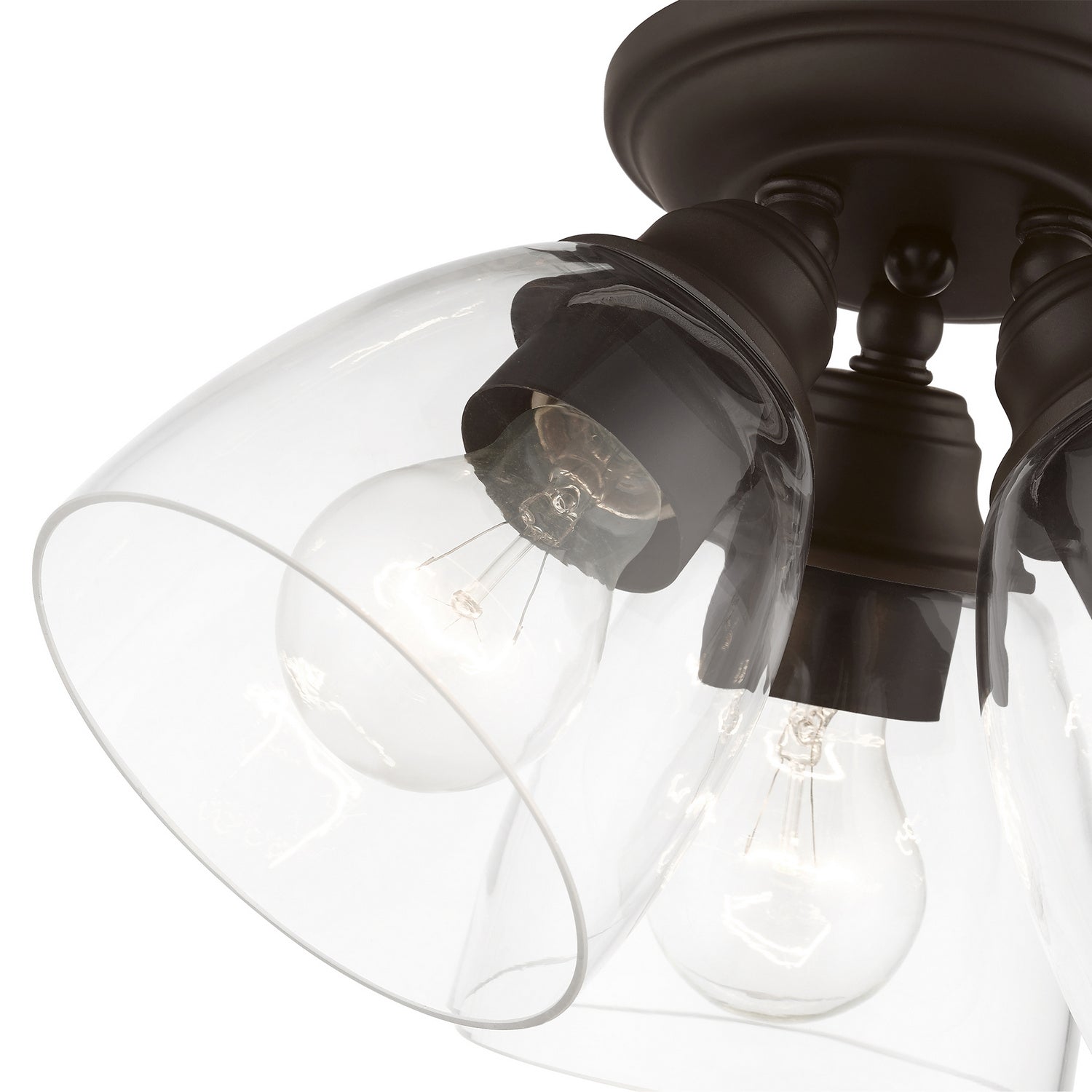 Livex Lighting - 46339-07 - Three Light Semi-Flush Mount - Montgomery - Bronze