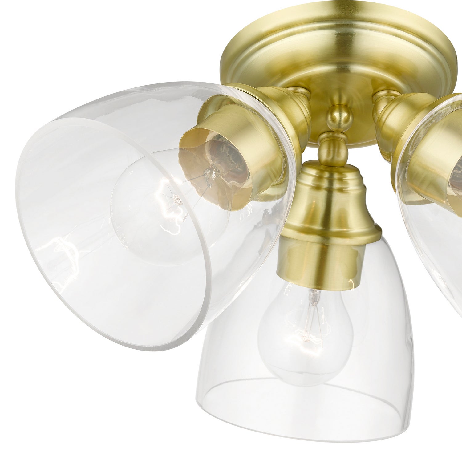 Livex Lighting - 46339-12 - Three Light Semi-Flush Mount - Montgomery - Satin Brass
