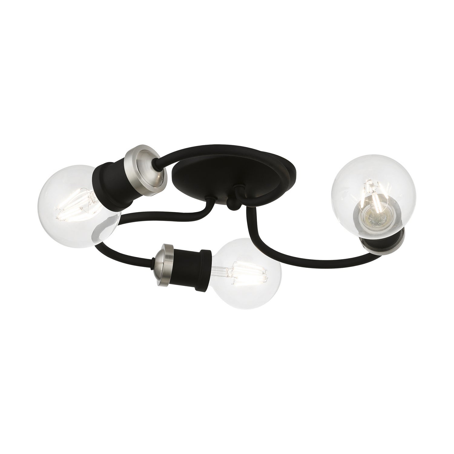Livex Lighting - 46383-04 - Three Light Flush Mount - Bromley - Black w/Brushed Nickel