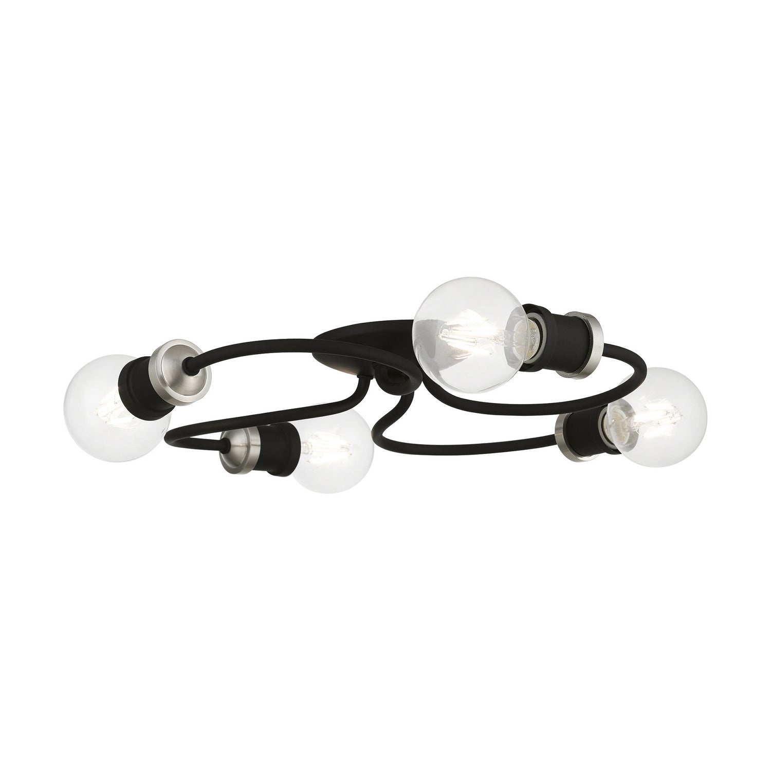 Livex Lighting - 46384-04 - Four Light Flush Mount - Bromley - Black w/Brushed Nickel