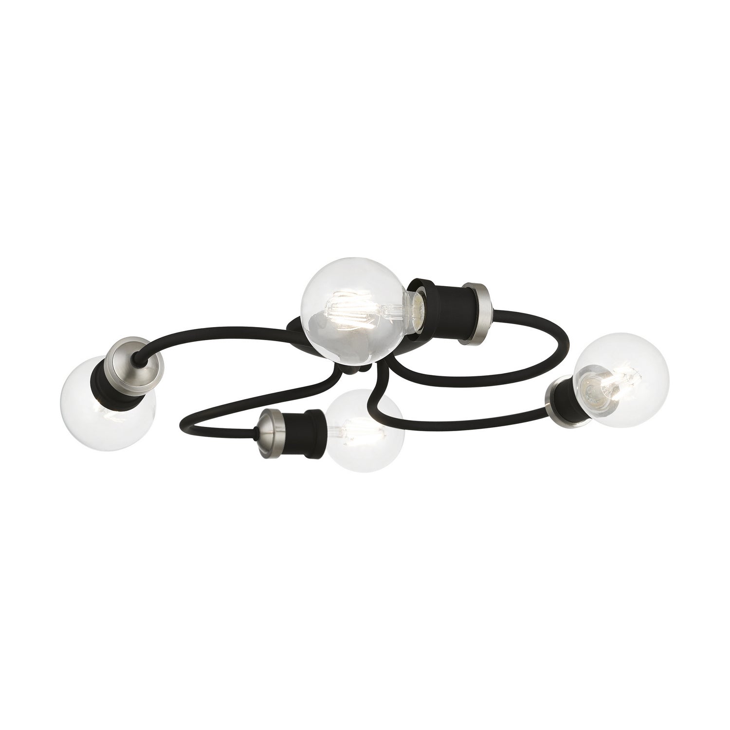 Livex Lighting - 46384-04 - Four Light Flush Mount - Bromley - Black w/Brushed Nickel