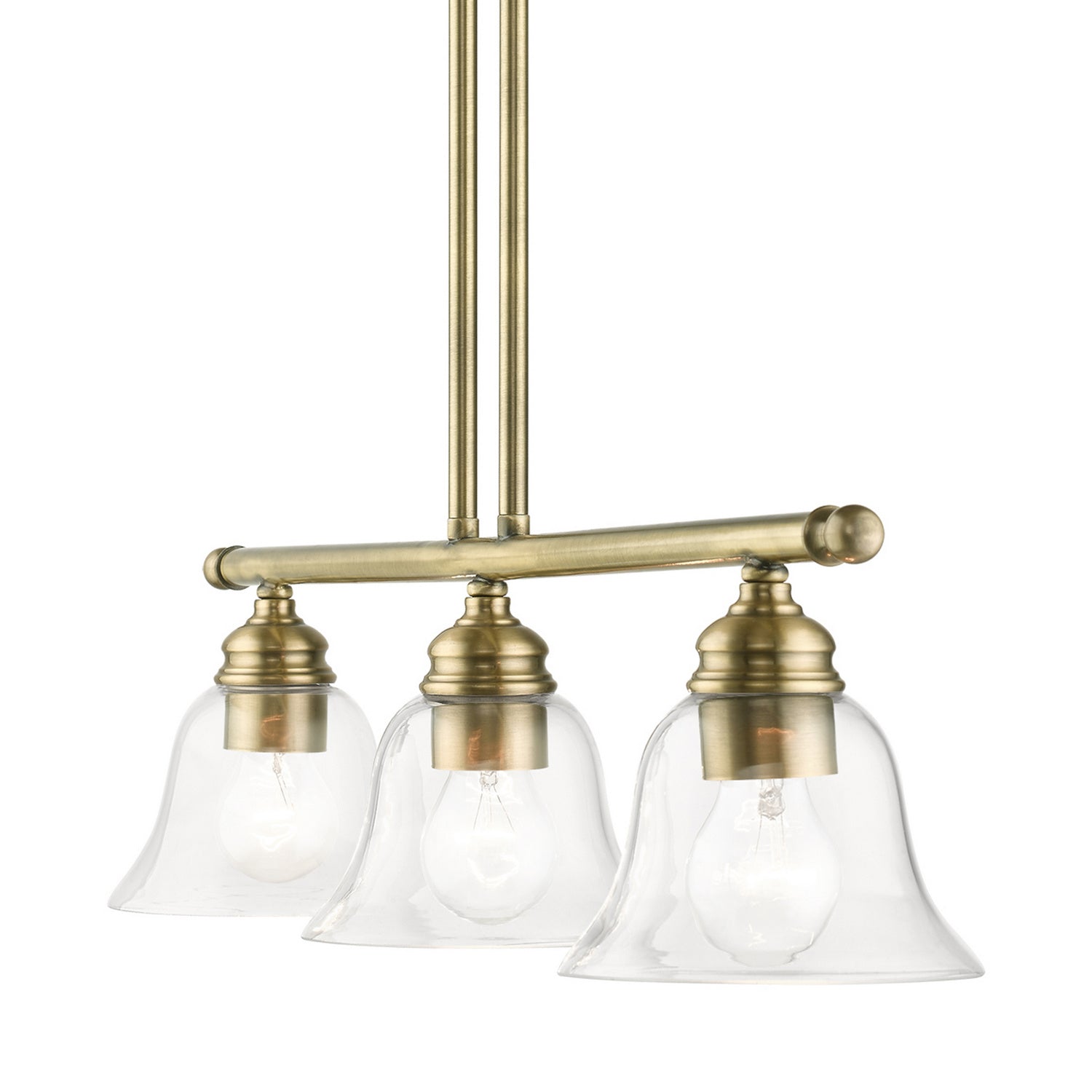 Livex Lighting - 46487-01 - Three Light Linear Chandelier - Moreland - Antique Brass