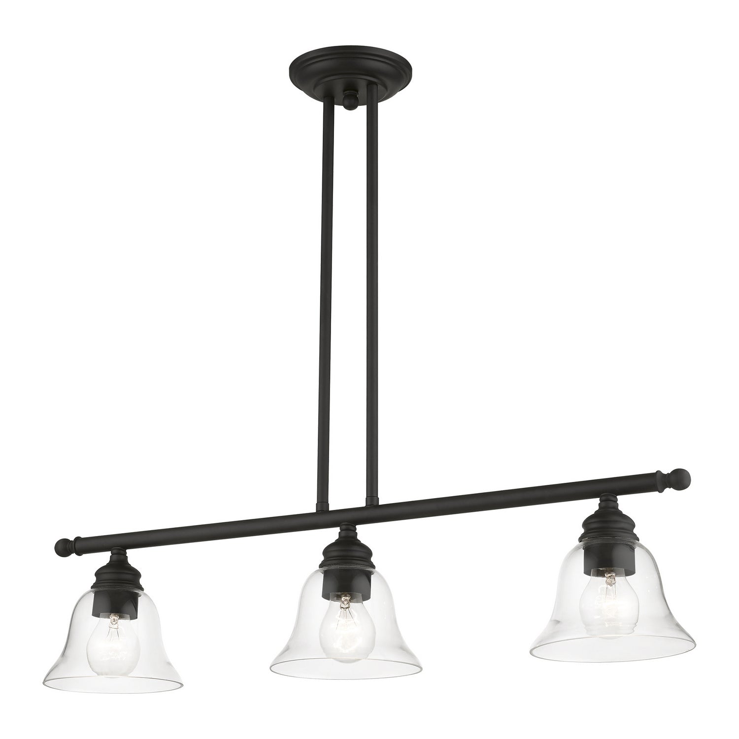 Livex Lighting - 46487-04 - Three Light Linear Chandelier - Moreland - Black